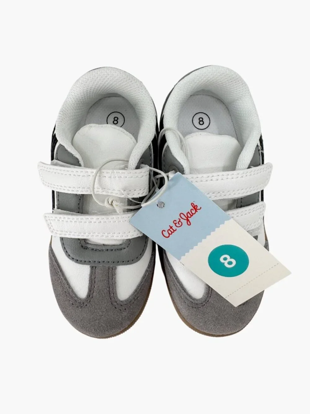NEW Cat & Jack Toddler Dakota Retro Court Sneakers - White/Gray